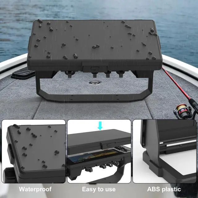 Alt view image 4 of 7 - Sunvisor Cover for Humminbird Xplore 9 GPS Fish Finder,Black | Foldable sun visor minimizes screen glare,Splash resistant against rain and seawater splashes