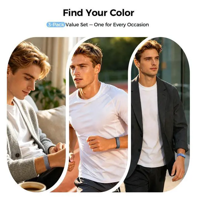 Alt view image 6 of 7 - 3-Pack Nylon Loop Bands Compatible with Google Fitbit Air | Soft & Breathable Nylon, Lightweight for Sport,Sleep & Daily, Adjustable Hook & Loop Closure, Secure Fit for Women & Men