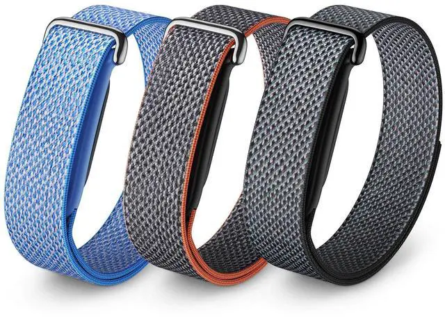 Main image of 3-Pack Nylon Loop Bands Compatible with Google Fitbit Air | Soft & Breathable Nylon, Lightweight for Sport,Sleep & Daily, Adjustable Hook & Loop Closure, Secure Fit for Women & Men