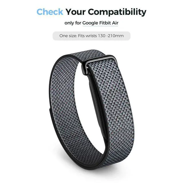 Alt view image 2 of 7 - 3-Pack Nylon Loop Bands Compatible with Google Fitbit Air | Soft & Breathable Nylon, Lightweight for Sport,Sleep & Daily, Adjustable Hook & Loop Closure, Secure Fit for Women & Men