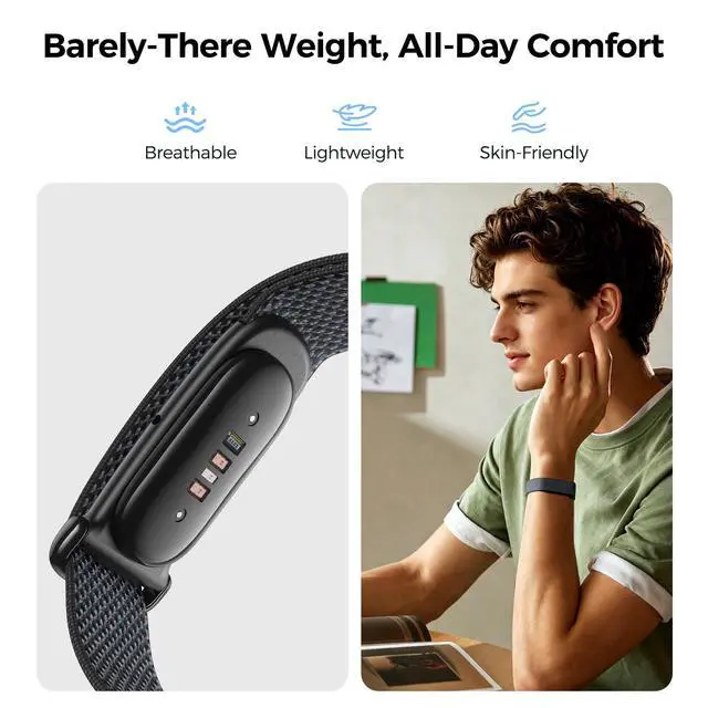 Alt view image 3 of 7 - 3-Pack Nylon Loop Bands Compatible with Google Fitbit Air | Soft & Breathable Nylon, Lightweight for Sport,Sleep & Daily, Adjustable Hook & Loop Closure, Secure Fit for Women & Men