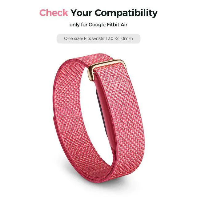 Alt view image 2 of 7 - 3-Pack Nylon Loop Bands Compatible with Google Fitbit Air | Soft & Breathable Nylon, Lightweight for Sport,Sleep & Daily, Adjustable Hook & Loop Closure, Secure Fit for Women & Men