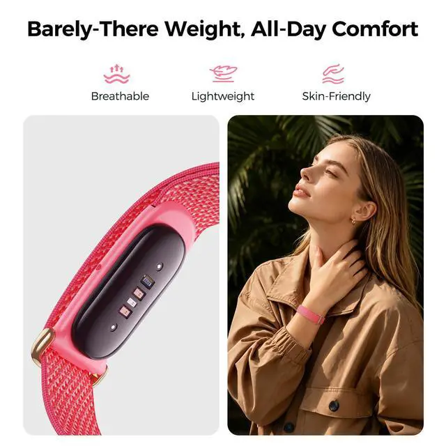 Alt view image 3 of 7 - 3-Pack Nylon Loop Bands Compatible with Google Fitbit Air | Soft & Breathable Nylon, Lightweight for Sport,Sleep & Daily, Adjustable Hook & Loop Closure, Secure Fit for Women & Men