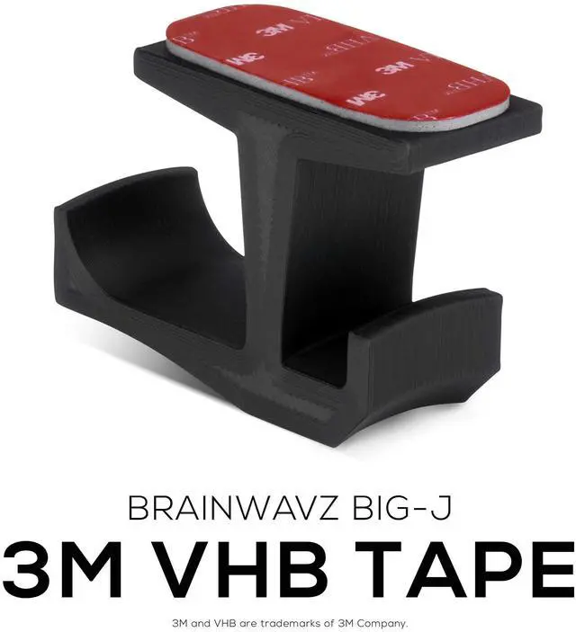 Alt view image 6 of 7 - BigJ Under Desk Headphone Stand (2 Pack) Hanger Holder Mount for Headphones, Gaming Headsets, Mobiles Accessories, Stick On, No Screws (Black)