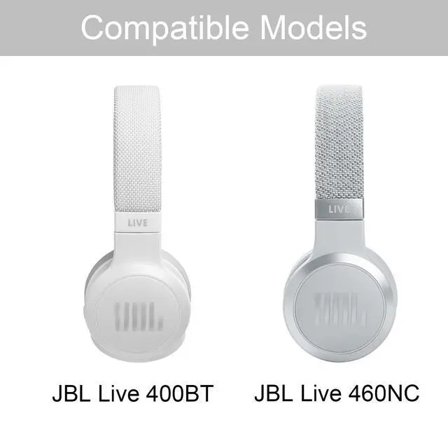 Alt view image 2 of 6 - Live 400BT Earpads Compatible with JBL Live 460NC Wireless Headphones -Gray | Memory Foam Cushions with Premium Protein Leather, Noise Isolation Comfort Ear Pads