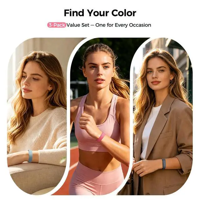 Alt view image 6 of 7 - 3-Pack Nylon Loop Bands Compatible with Google Fitbit Air | Soft & Breathable Nylon, Lightweight for Sport,Sleep & Daily, Adjustable Hook & Loop Closure, Secure Fit for Women & Men