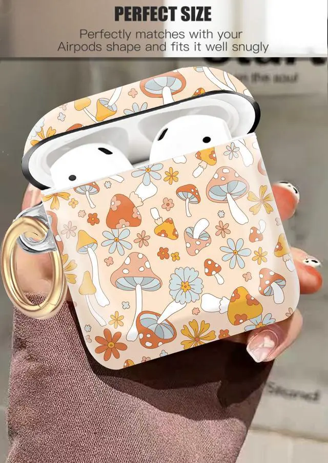 Alt view image 2 of 6 - Compatible with AirPod 1/2 Case Cover,Cute Case with Keychain, TPU Protective Shockproof Case for AirPod 1st & 2nd Generation case for Girls WomenMushroom