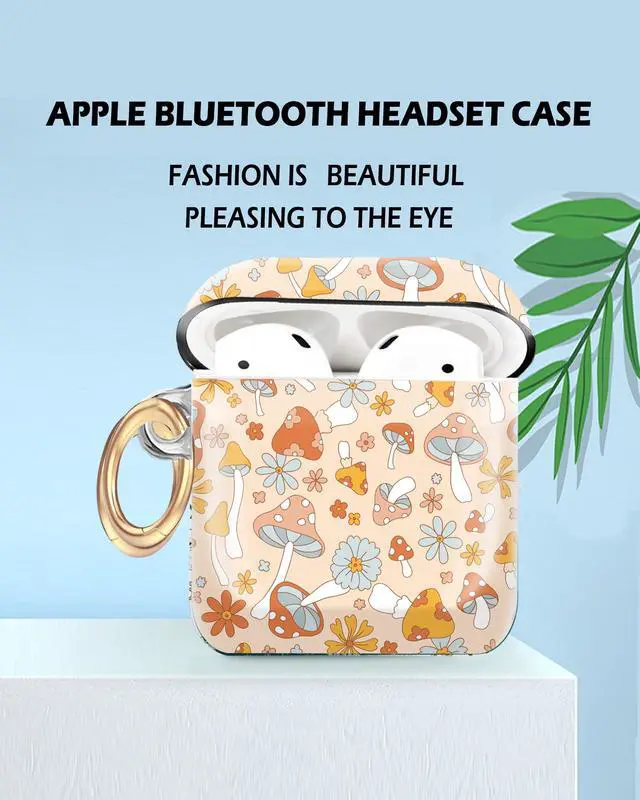 Alt view image 3 of 6 - Compatible with AirPod 1/2 Case Cover,Cute Case with Keychain, TPU Protective Shockproof Case for AirPod 1st & 2nd Generation case for Girls WomenMushroom