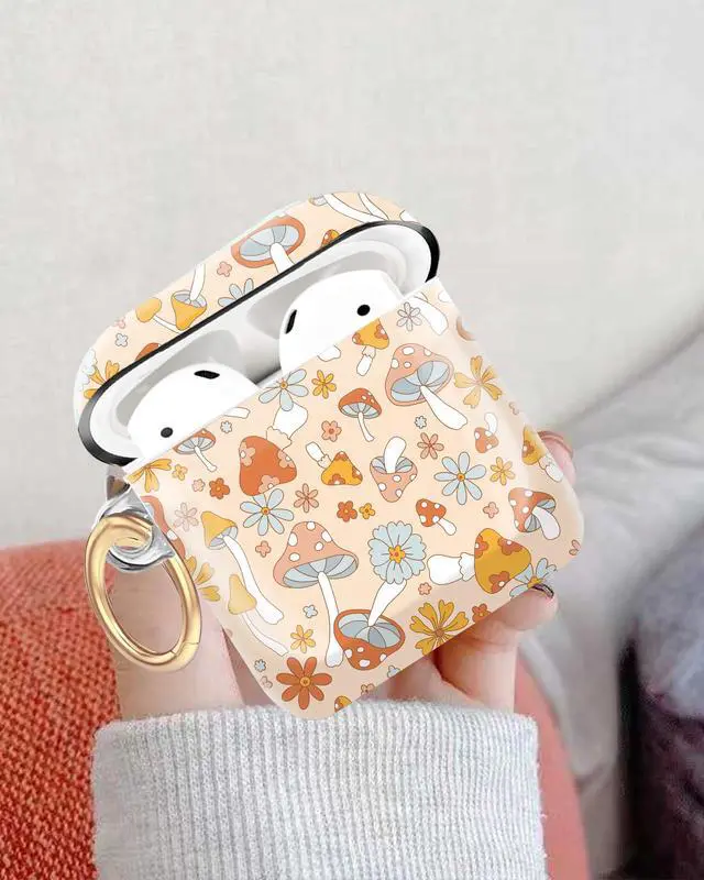 Alt view image 4 of 6 - Compatible with AirPod 1/2 Case Cover,Cute Case with Keychain, TPU Protective Shockproof Case for AirPod 1st & 2nd Generation case for Girls WomenMushroom