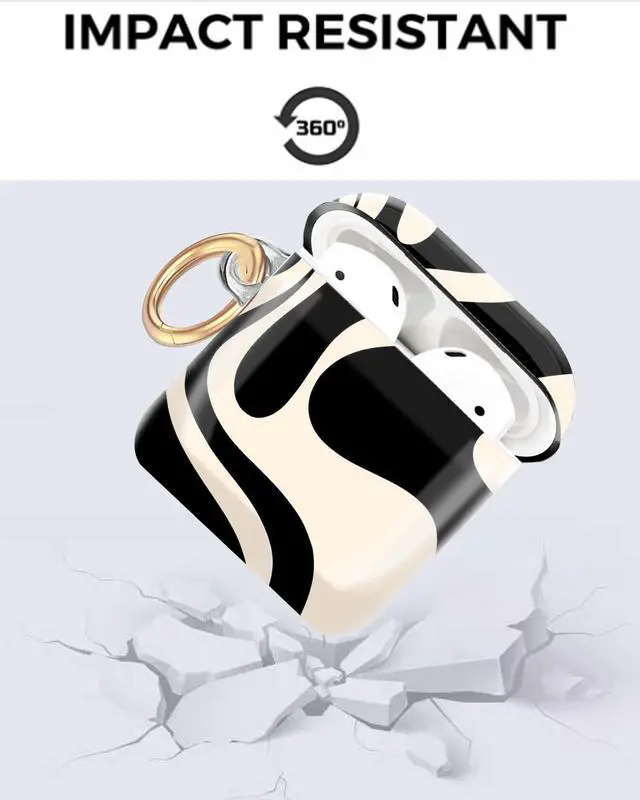 Alt view image 5 of 7 - Compatible AirPod 1/2 Case Cover, Cute Keychain TPU Protective Shockproof Case for AirPod 1st & 2nd Gen, Girls Women (Beige)