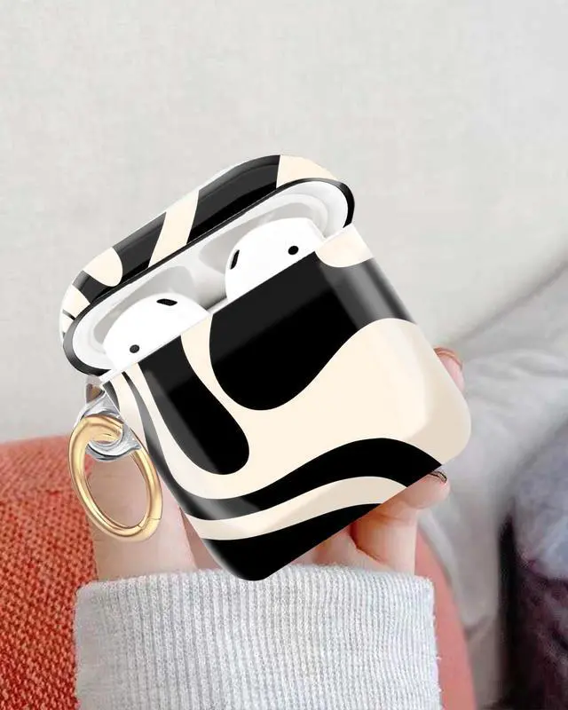 Alt view image 3 of 7 - Compatible AirPod 1/2 Case Cover, Cute Keychain TPU Protective Shockproof Case for AirPod 1st & 2nd Gen, Girls Women (Beige)