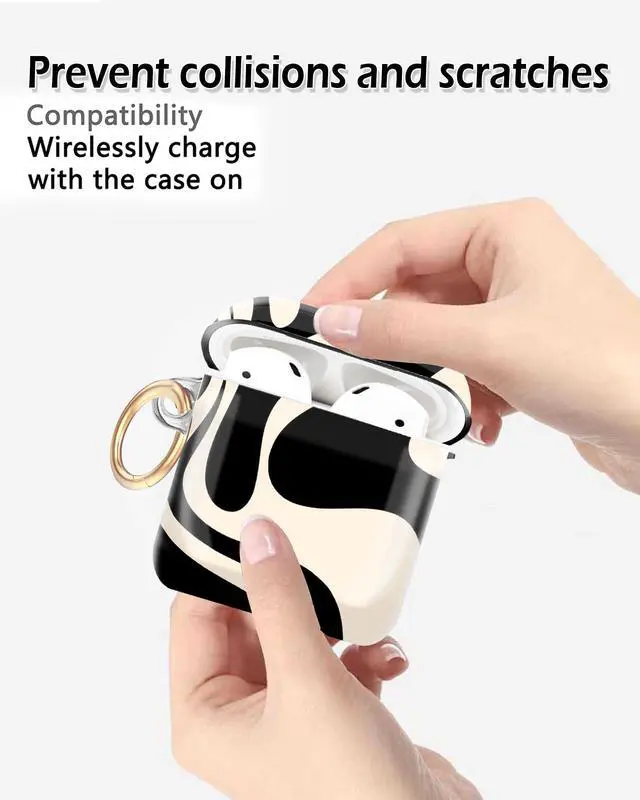 Alt view image 4 of 7 - Compatible AirPod 1/2 Case Cover, Cute Keychain TPU Protective Shockproof Case for AirPod 1st & 2nd Gen, Girls Women (Beige)