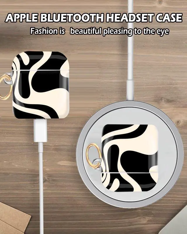 Alt view image 7 of 7 - Compatible AirPod 1/2 Case Cover, Cute Keychain TPU Protective Shockproof Case for AirPod 1st & 2nd Gen, Girls Women (Beige)