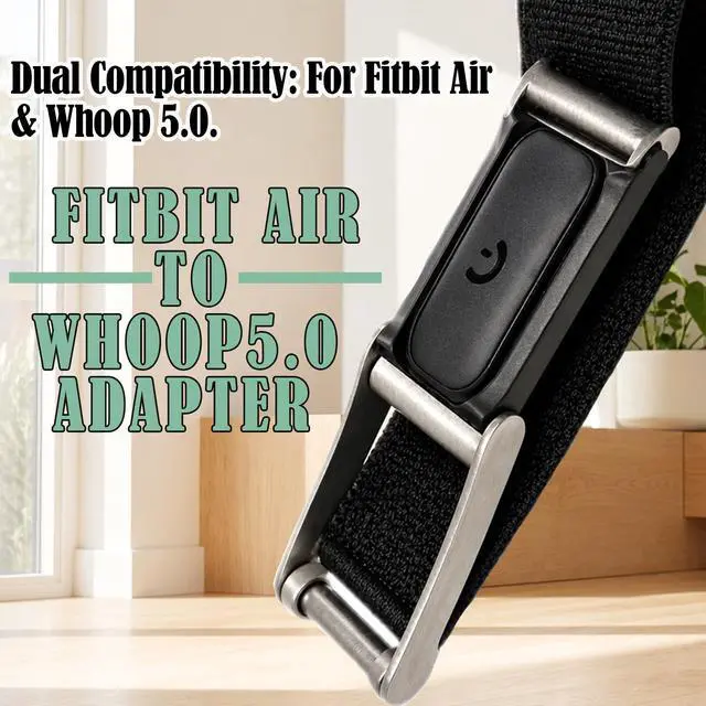 Alt view image 2 of 7 - Nylon Band Compatible with Fitbit Air/Whoop 5.0 Fitness Tracker, Breathable Replacement Strap with 2 in 1 Interchangeable Band Adapter, Adjustable Sport Wristband for Men Women