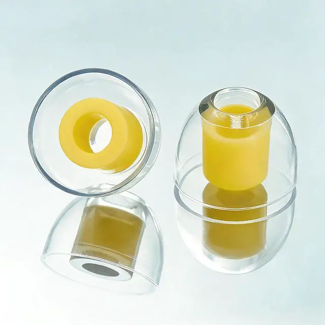 Alt view image 2 of 6 - Hi-Fi Liquid Silicone Ear Tips L/M/S, Universal Replacement Earbuds Tips | 3 Pairs Anti-Slip Comfort Tips, Enhanced Bass & Noise Isolation, Fit 4mm-7mm Nozzle Wireless Earbuds, Yellow