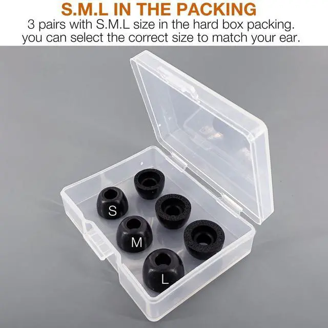 Alt view image 4 of 4 - Replacement Memory Foam Eartips for JBL Endurance Earbuds,3 Pairs | Compatible with JBL Endurance Peak 4/Peak 3/Peak II/Peak & Endurance Race/Race 2/Run 2 Earbuds,Soft & Durable Ear Tips,Black
