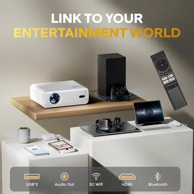 Alt view image 4 of 7 - Replacement Remote Control for Aurzen EAZZE D1 Mini Movie Projector