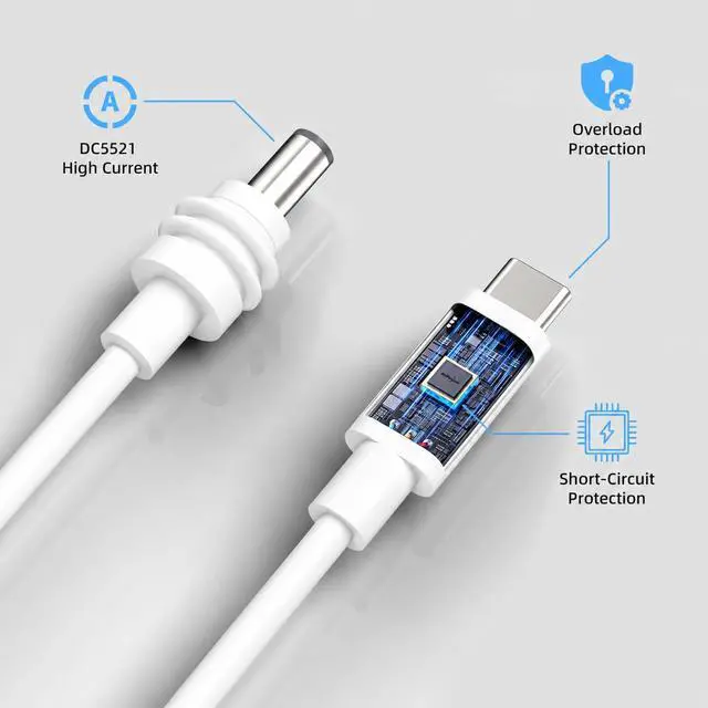 Alt view image 6 of 7 - Starlink Mini White USB C Cable 16FT/5M, Requires 100W+ PD, 18AWG
