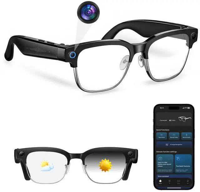 Main image of AI Smart Watch for with 8MP Camera, 1080P HD Video Recording, 4K Photo, Real-Time Translation, AI Image Recognition, Voice Assistant, Music Control, Bluetooth Calling, Color Changing Lenses