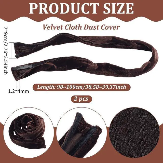 Alt view image 2 of 5 - 2PCS Chandelier Chain Cover, 39inch Fabric Cord Cover, Velvet Cloth Chain Sleeve for Electric Wire Lamp Chandelier Cord Cable Management (Black)