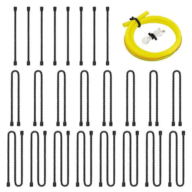 Main image of Silicone Cable Ties 24 Pack, Rubber Twist Ties for Cords 6 12 18 inch | Bendable and Reusable,Waterproof Material,Cord Tie for Bundling and Holding at Home,Office and Outdoor Occasions,Easy to Use