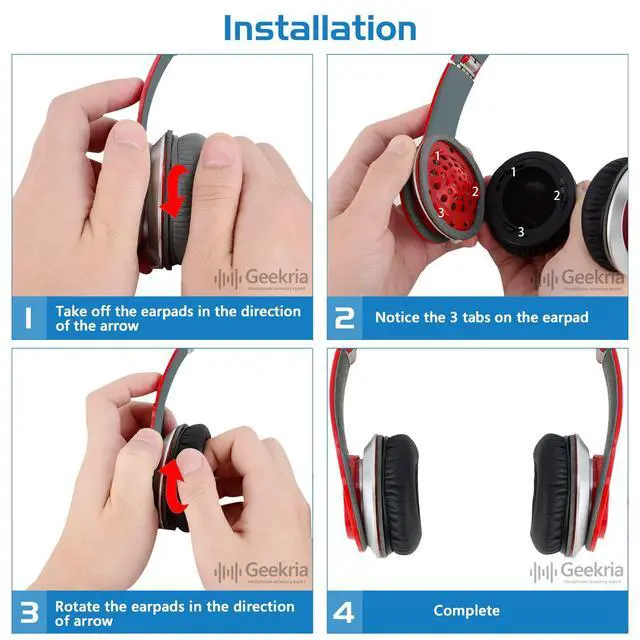 Alt view image 5 of 6 - QuickFit Replacement Ear Pads for Beats Solo HD Headphones, Ear Cushions, Repair Parts with Video Guide (Black)