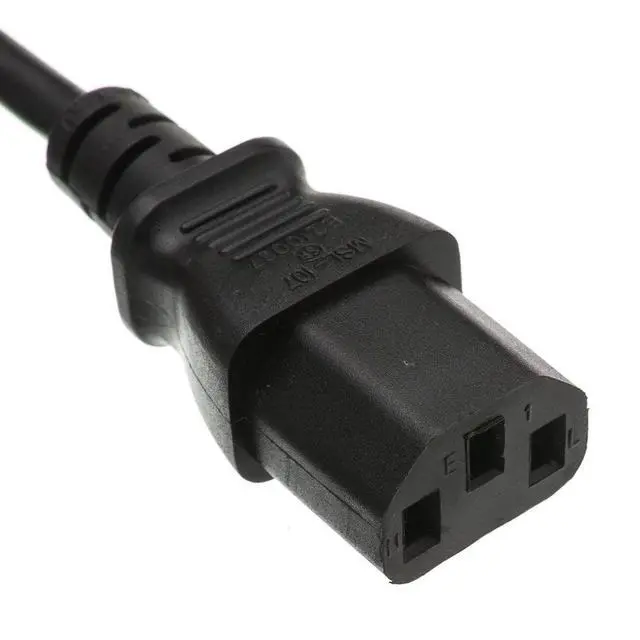 Alt view image 5 of 6 - 25 feet Computer/Monitor Power Extension Cord, C13 Female to C14 Male Plug, 3 Pin, 18 AWG, SVT, 10 Amp, Power Extension Cable for PC/Monitor, C13 to C14 Power Extension Cord, Black