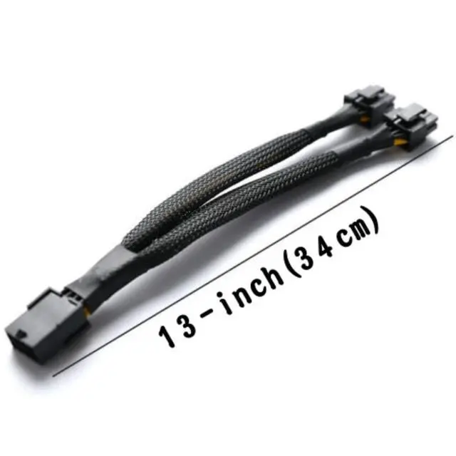 Alt view image 5 of 6 - 8 Pin Male to Dual 8 Pin (6+2) Male PCIe Power Adapter Cable for Dell Precision T3600 T3610 T5600 T5610 T5810 T7600 T7610 T7810 T7910 GPU Power Extension Cord 13-inch (34cm)