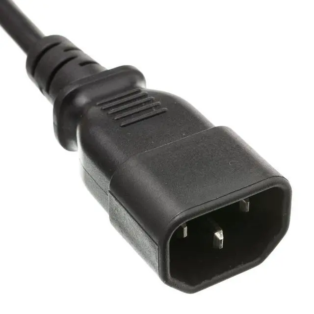 Alt view image 4 of 6 - 25 feet Computer/Monitor Power Extension Cord, C13 Female to C14 Male Plug, 3 Pin, 18 AWG, SVT, 10 Amp, Power Extension Cable for PC/Monitor, C13 to C14 Power Extension Cord, Black