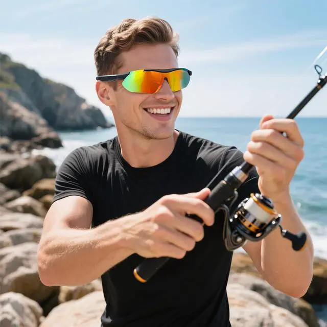 Alt view image 2 of 6 - Smart Cycling Music Glasses, Sport Bluetooth Glasses Open-Ear Headphone with Speaker, Polarized Bluetooth Sunglasses for Men Women, UV Protection, Voice Assistant, for Running Finishing
