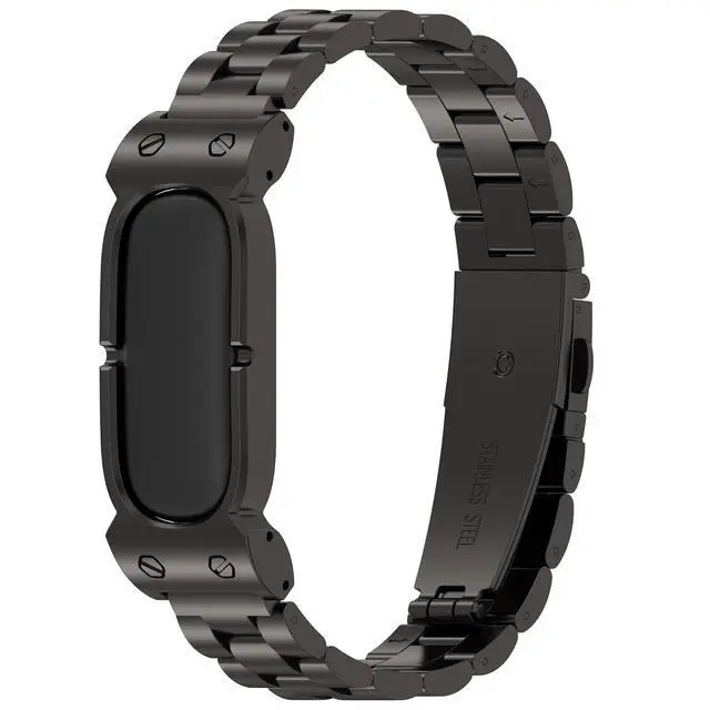 Alt view image 2 of 7 - Compatible with Google Fitbit Air Bands for Women Men, Waterproof Premium Stainless Steel Metal Mesh Buckle Watch Band Replacement Strap for Google Fitbit Air Smartwatch