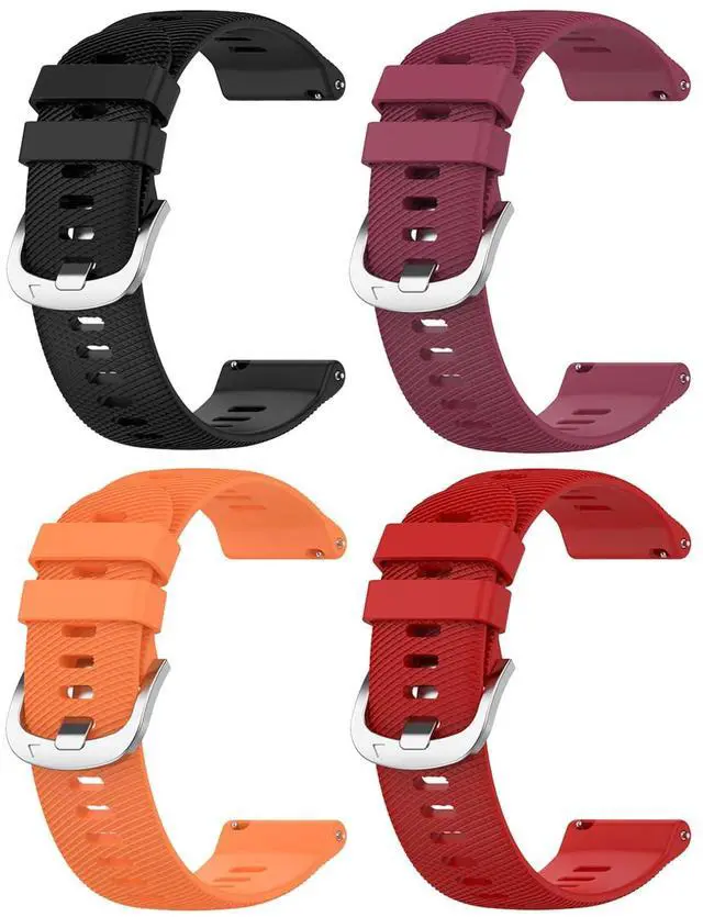 Main image of 4-Pack Silicone Bands for GarminG Vivoactive 6 5 3/Forerunner 70/55/165 | Soft Sport Silicone Watch Strap for Men Women