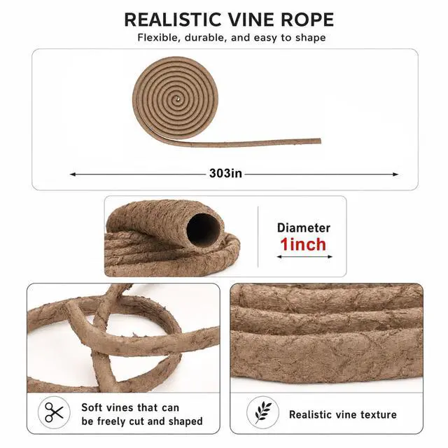 Alt view image 2 of 7 - Artificial Tree Vine Decor Flexible Wire Protector for Indoor Outdoor Use | Garden, DIY Landscaping & Home Decor