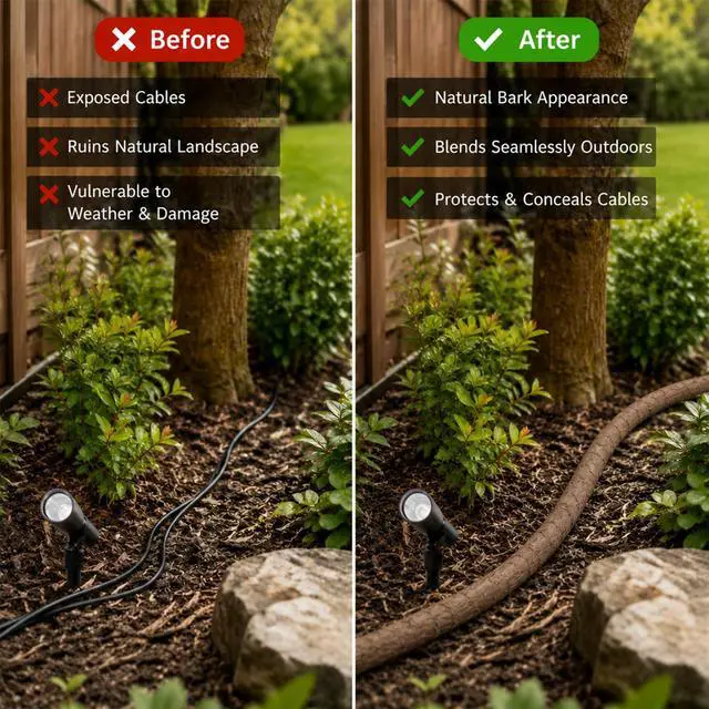 Alt view image 6 of 7 - Artificial Tree Vine Decor Flexible Wire Protector for Indoor Outdoor Use | Garden, DIY Landscaping & Home Decor