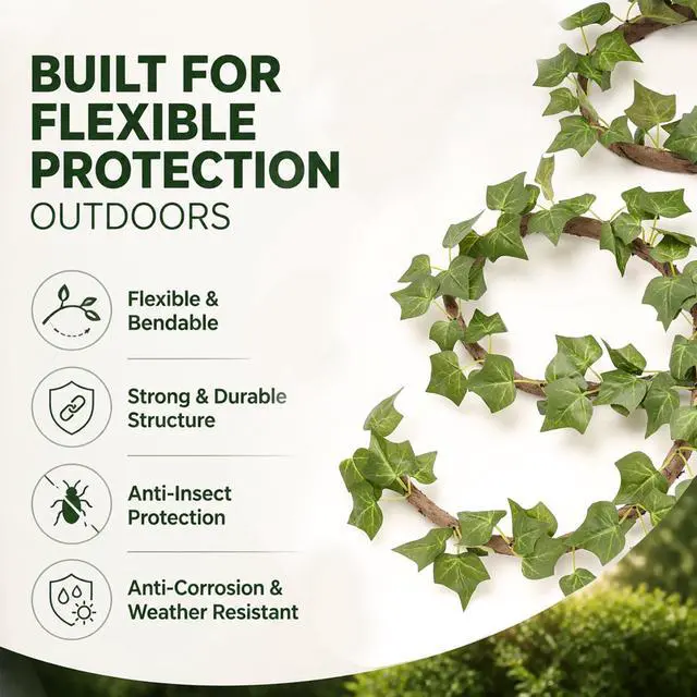 Alt view image 4 of 7 - Artificial Leaf Vine Decor Flexible Wire Protector for Indoor Outdoor Use | Garden, DIY Landscaping & Home