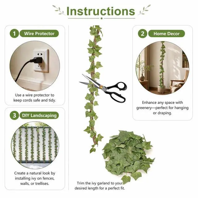 Alt view image 5 of 7 - Artificial Leaf Vine Decor Flexible Wire Protector for Indoor Outdoor Use | Garden, DIY Landscaping & Home