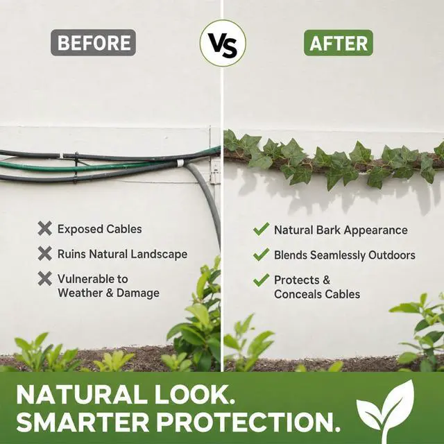 Alt view image 6 of 7 - Artificial Leaf Vine Decor Flexible Wire Protector for Indoor Outdoor Use | Garden, DIY Landscaping & Home