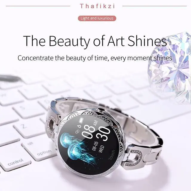 Alt view image 2 of 6 - Smartwatch for Women Compatible for Android/iOS Phones. Health and Fitness Tracker with Heart Rate Blood Pressure Bluetooth Remote Photography Female Menstrual Cycle