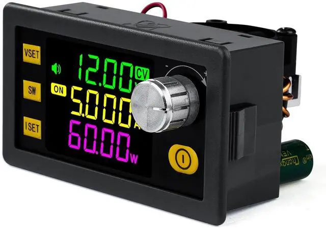 Main image of Adjustable Voltage Regulator, DC 6-36V to 0-36V 120W 6A DC-DC Buck Boost Converter Color LCD Digital Display for Laboratory Power Supplies, Golf Carts
