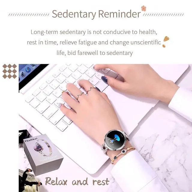 Alt view image 4 of 6 - Smartwatch for Women Compatible for Android/iOS Phones. Health and Fitness Tracker with Heart Rate Blood Pressure Bluetooth Remote Photography Female Menstrual Cycle