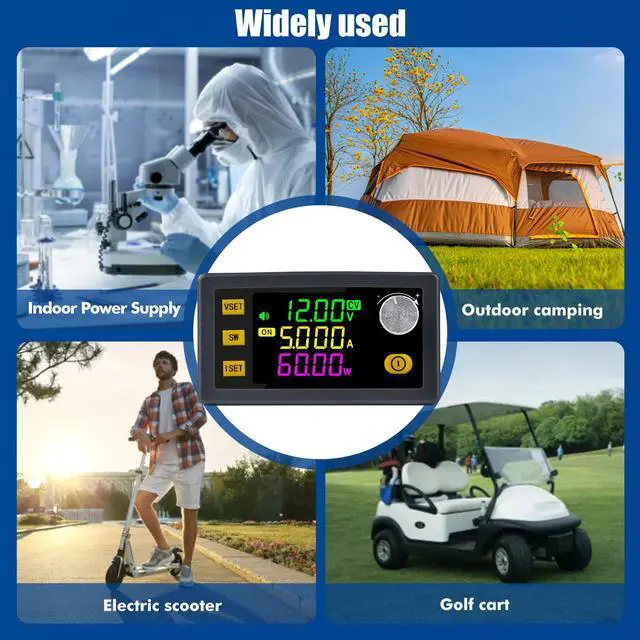 Alt view image 3 of 7 - Adjustable Voltage Regulator, DC 6-36V to 0-36V 120W 6A DC-DC Buck Boost Converter Color LCD Digital Display for Laboratory Power Supplies, Golf Carts