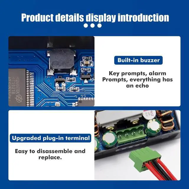 Alt view image 4 of 7 - Adjustable Voltage Regulator, DC 6-36V to 0-36V 120W 6A DC-DC Buck Boost Converter Color LCD Digital Display for Laboratory Power Supplies, Golf Carts