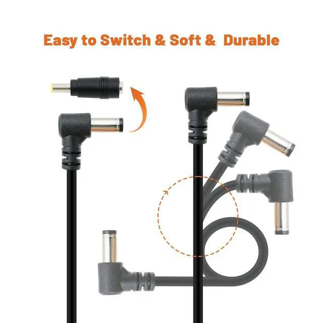 Alt view image 4 of 6 - 28Pcs Universal Power Adapter Kits 12V PD USB C Type C to DC Power Cable for PD Power Bank for KiPRO LCD Monitors 12V Devices, 70.8inches/1.8m