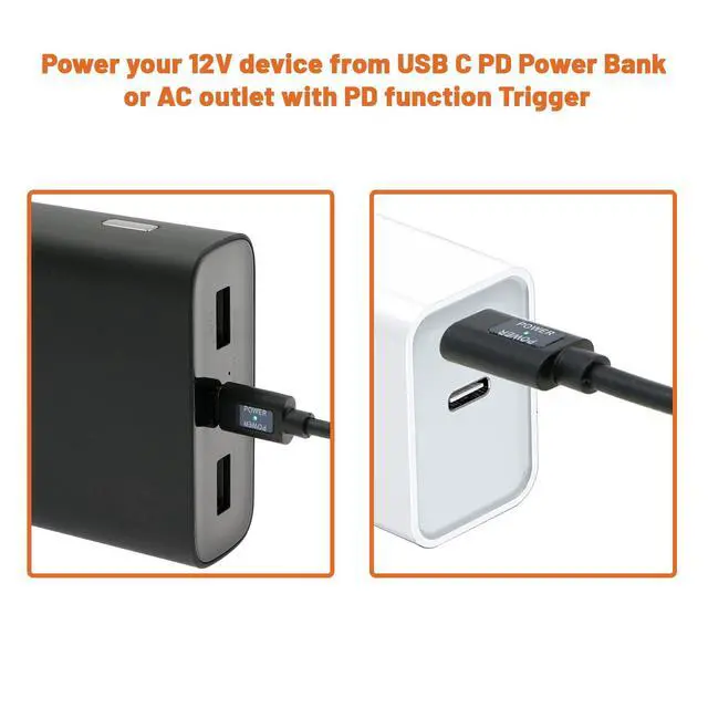 Alt view image 6 of 6 - 28Pcs Universal Power Adapter Kits 12V PD USB C Type C to DC Power Cable for PD Power Bank for KiPRO LCD Monitors 12V Devices, 70.8inches/1.8m