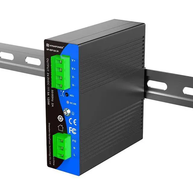 Main image of 24VDC 120W Industrial DIN-Rail Power Supply Switch Switching Converter DC | Input 100-240VAC, Output 24VDC 5A, 50/60HZ, Multiple Protection