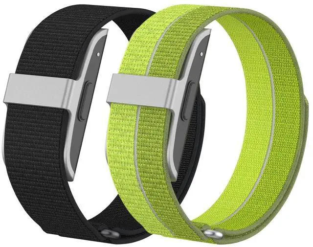 Main image of 2 Pack Nylon Bands Compatible with Hume Band, Soft Breathable Two-Tone Replacement Straps for Hume Health Band, Adjustable Hook-and-Loop Wristbands for Women and Men