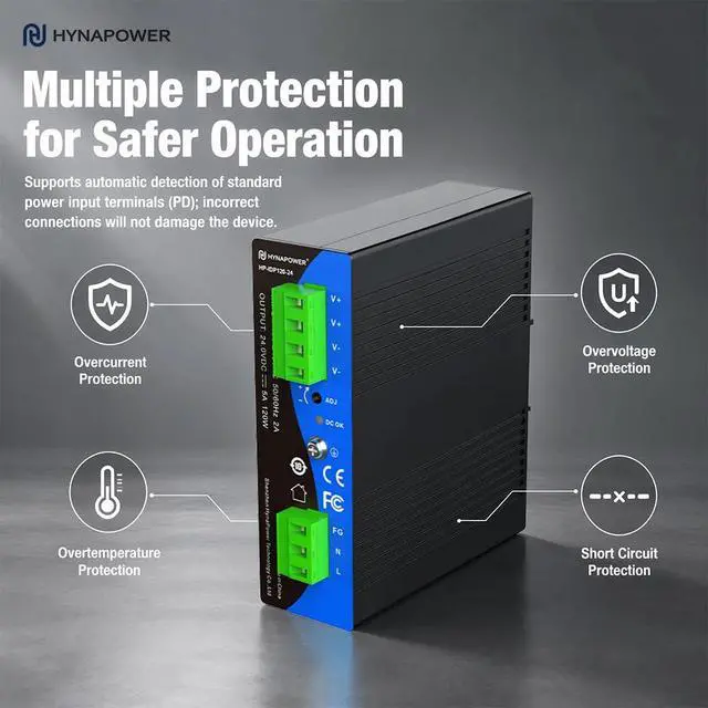Alt view image 3 of 7 - 24VDC 120W Industrial DIN-Rail Power Supply Switch Switching Converter DC | Input 100-240VAC, Output 24VDC 5A, 50/60HZ, Multiple Protection