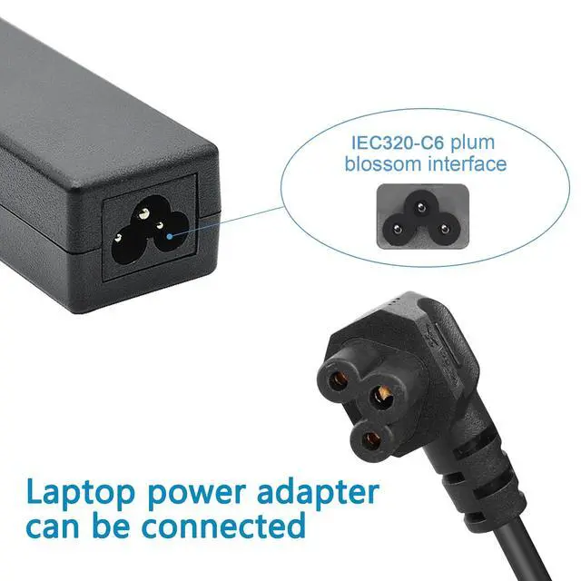 Alt view image 4 of 7 - Panel Mount C14 to 90 Degree C5 PDU Power Supply Cable IEC 320 C14 Male to Right Angled 3 Pin C5 Female Plug Extension Cable for Monitor Computer (30CM)