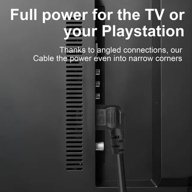 Alt view image 6 of 7 - Panel Mount C14 to 90 Degree C5 PDU Power Supply Cable IEC 320 C14 Male to Right Angled 3 Pin C5 Female Plug Extension Cable for Monitor Computer (30CM)
