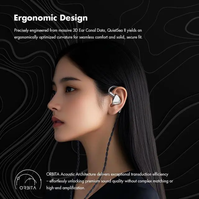 Alt view image 6 of 7 - QUIETSEA II Dynamic Diaphragm Driver in Ear Monitors, 1DD HiFi Wired Earphones with Module IEM Cable 3.5mm/4.4mm (Blue)